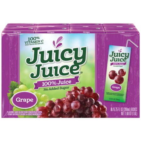 Juicy Juice Juicy Juice Single Serve Slim Grape 6.75 fl. oz. Boxes, PK32 52479